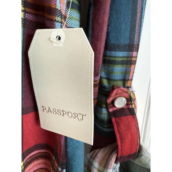 Passport XS Women’s Plaid Pearl Snap Long Sleeved New With Tags - Picture 6 of 9